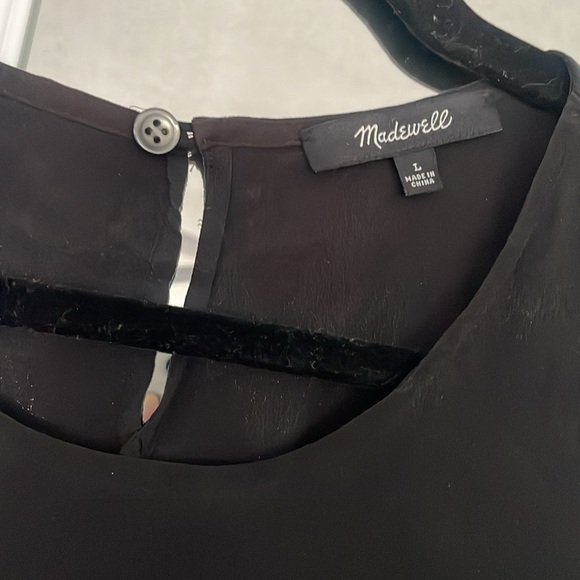 Beautiful Black Cold Shoulder with Lace Blouse from Madewell L​ - Picture 3 of 6